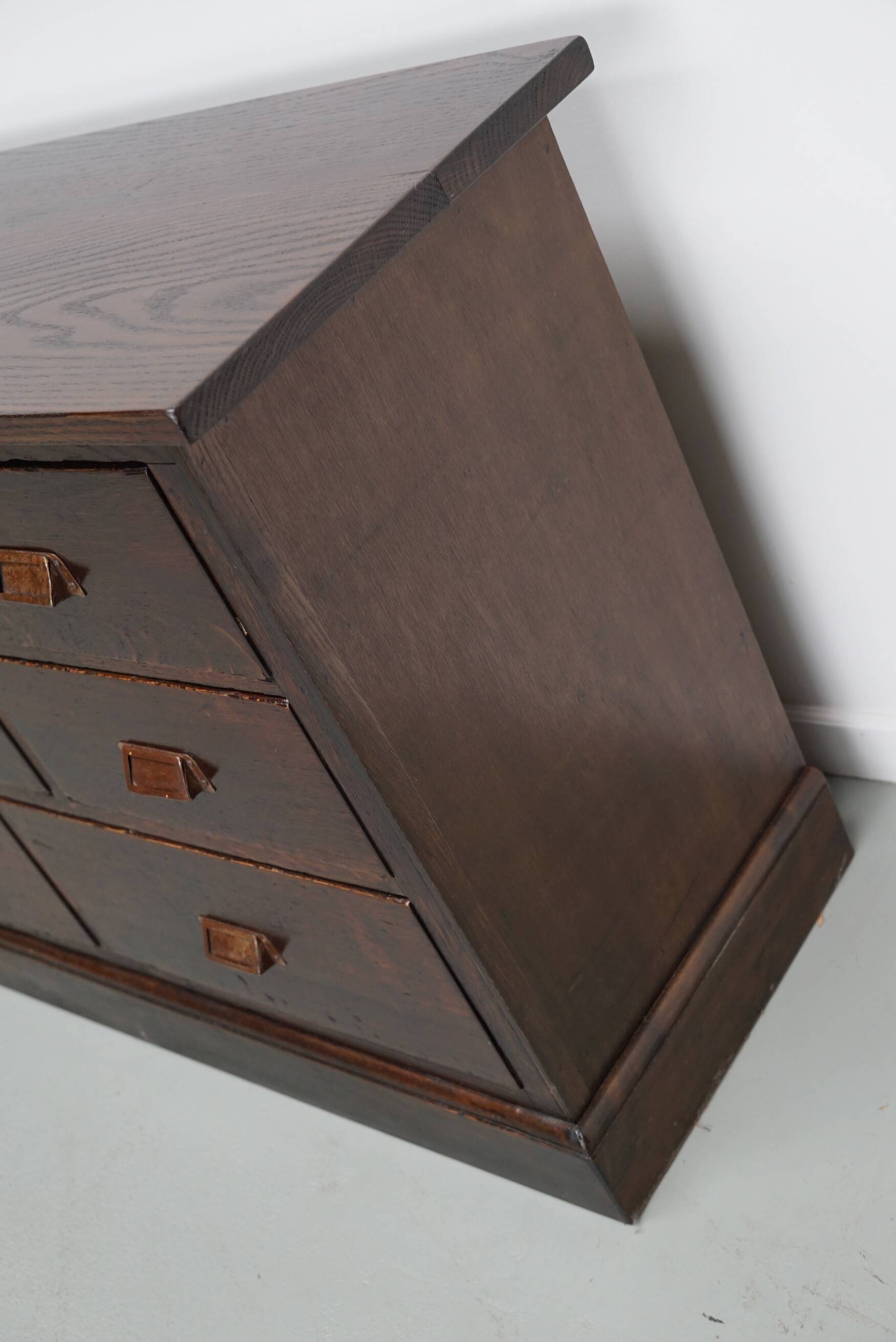 Vintage Dutch Oak Apothecary/Shop Cabinet, 1950s