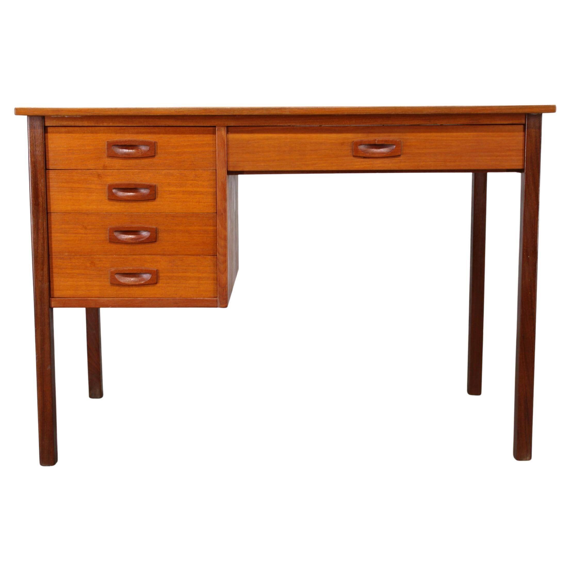 Mid-century Danish freestanding teak writing desk