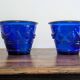 Blue Blown Glass Plant Pots – Elegant Handcrafted Pair