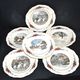 Sarreguemines set of 6 flat plates Obernai village Alsace by Loux