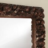 Rare large Antique Baroque or Rococo style hand carved oak mirror, France c