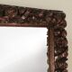 Rare grand miroir ancien en chêne sculpté à la main de style baroque ou rococo, France c
