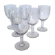 Engraved glass wine glasses