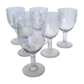 Engraved glass wine glasses