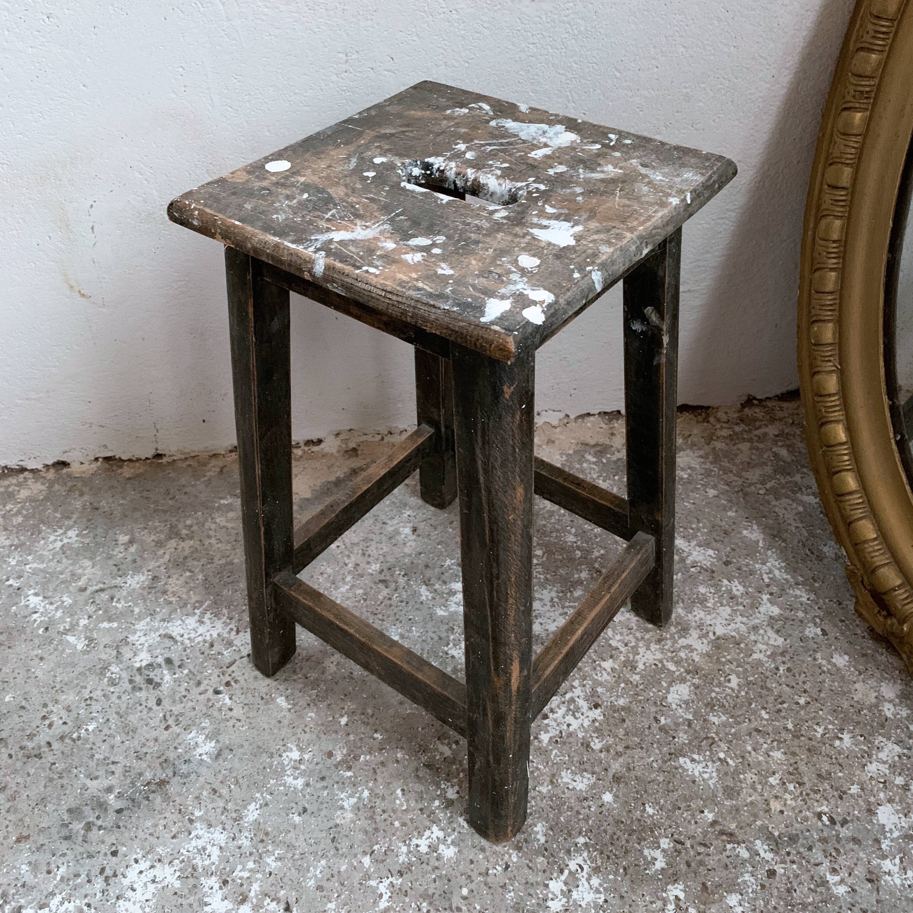 Wooden workshop stool