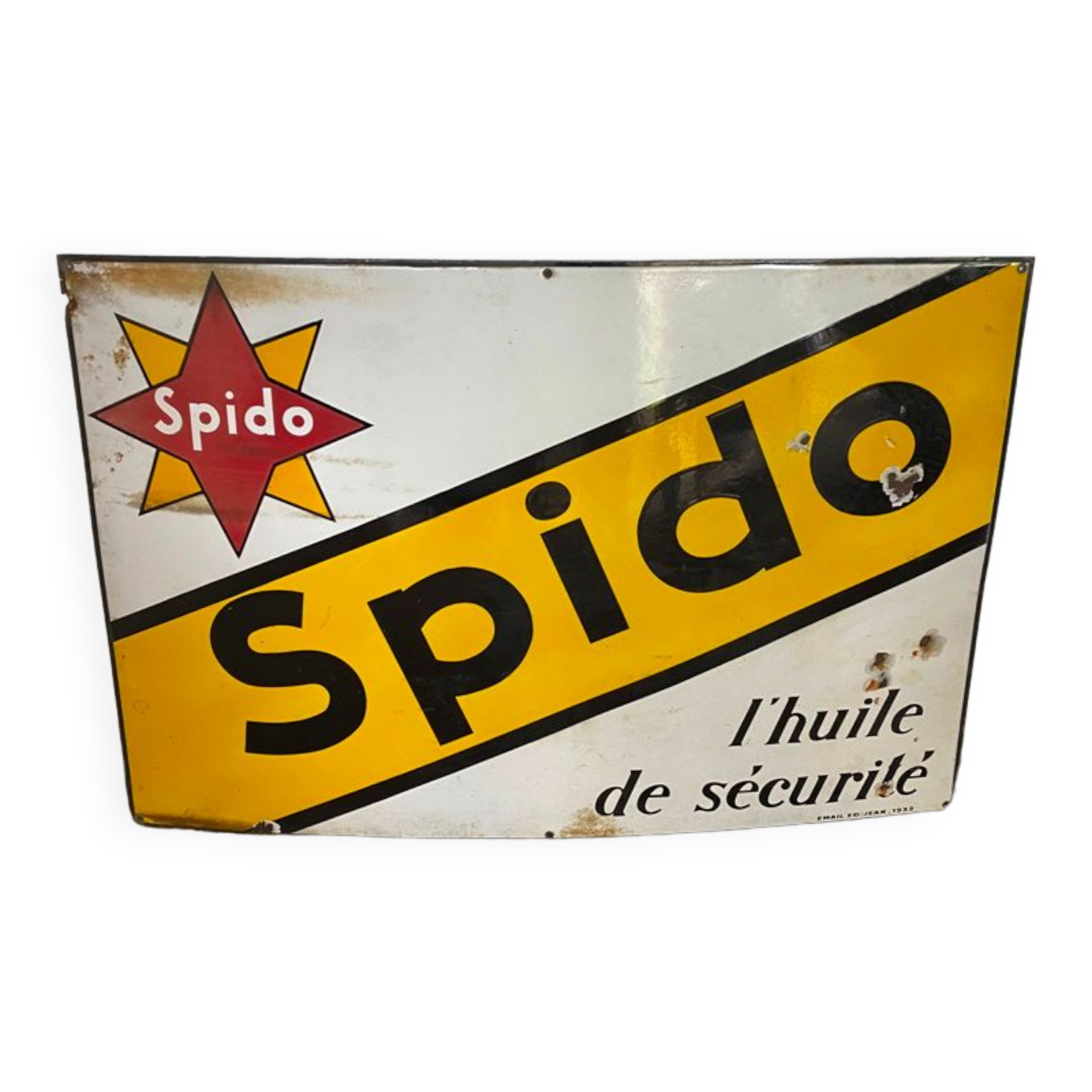 Advertising enamelled plate spido oil 1932