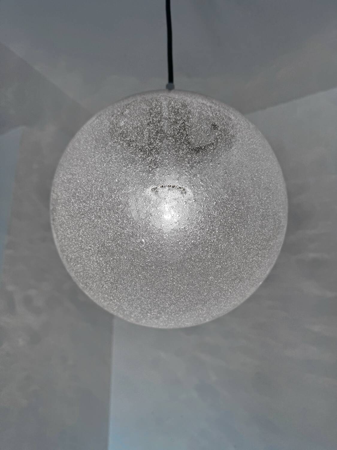 Bubble glass pendant light from the 70s