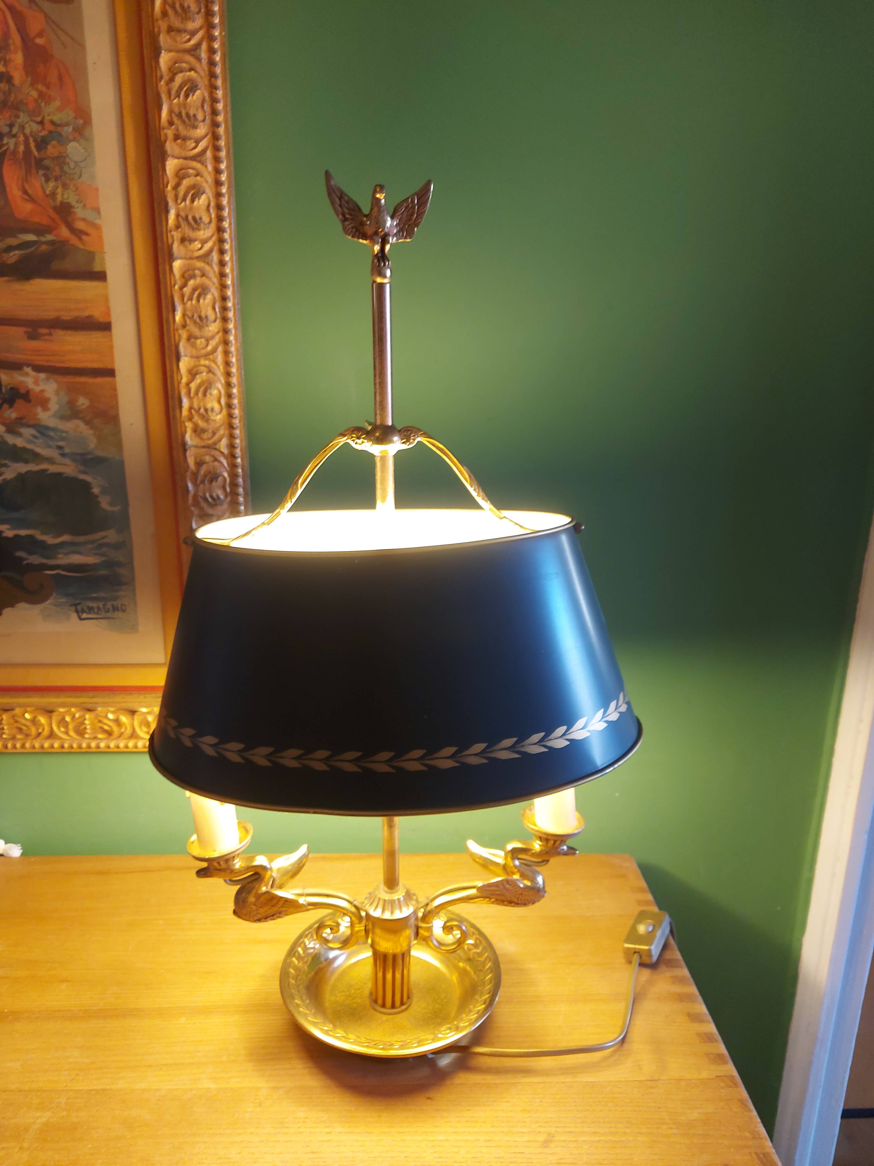 BOUILLOTTE LAMP IN BRONZE, SIGN DECOR