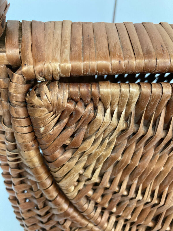 Panier de courses en osier vintage 70’S