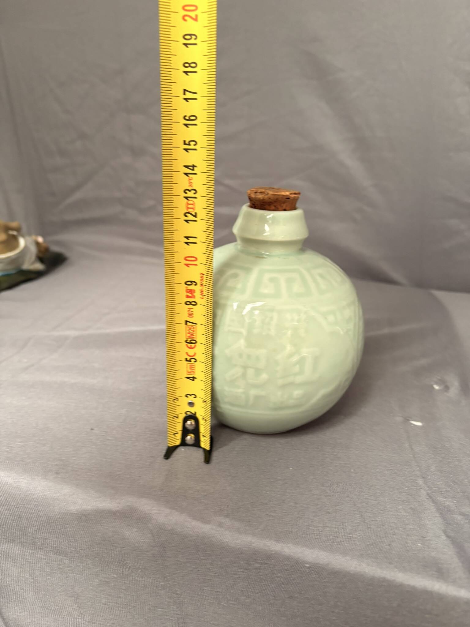Ancient Celadon Green Blue Wine Bottle Vase Qianlong
