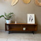 Mini vintage sideboard in vintage wood (removable windows)
