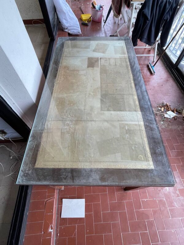 Bureau plat administratif double face en chêne