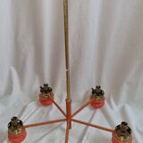 Lustre 5 feux 1970 opaline