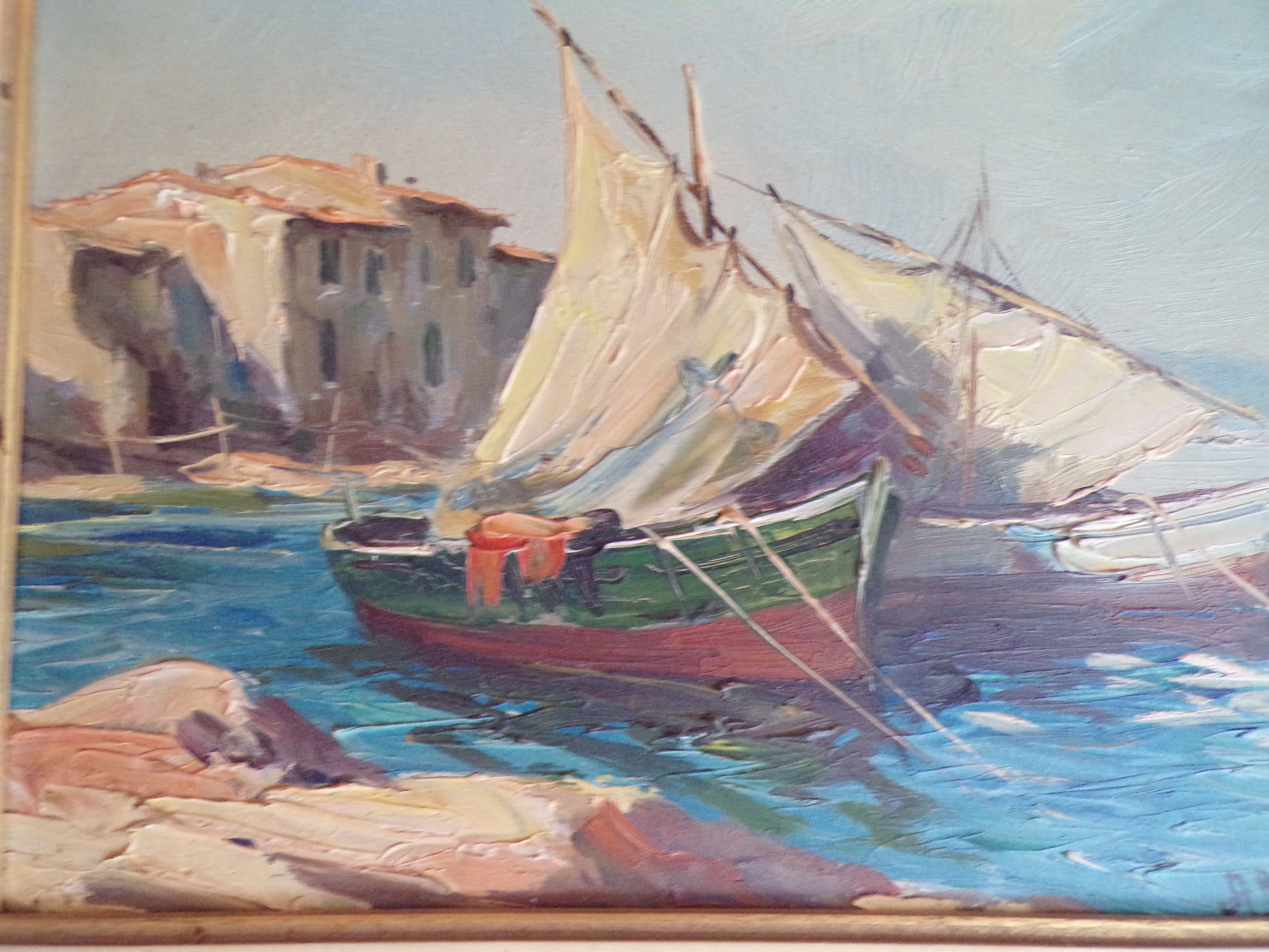 Signed marine painting