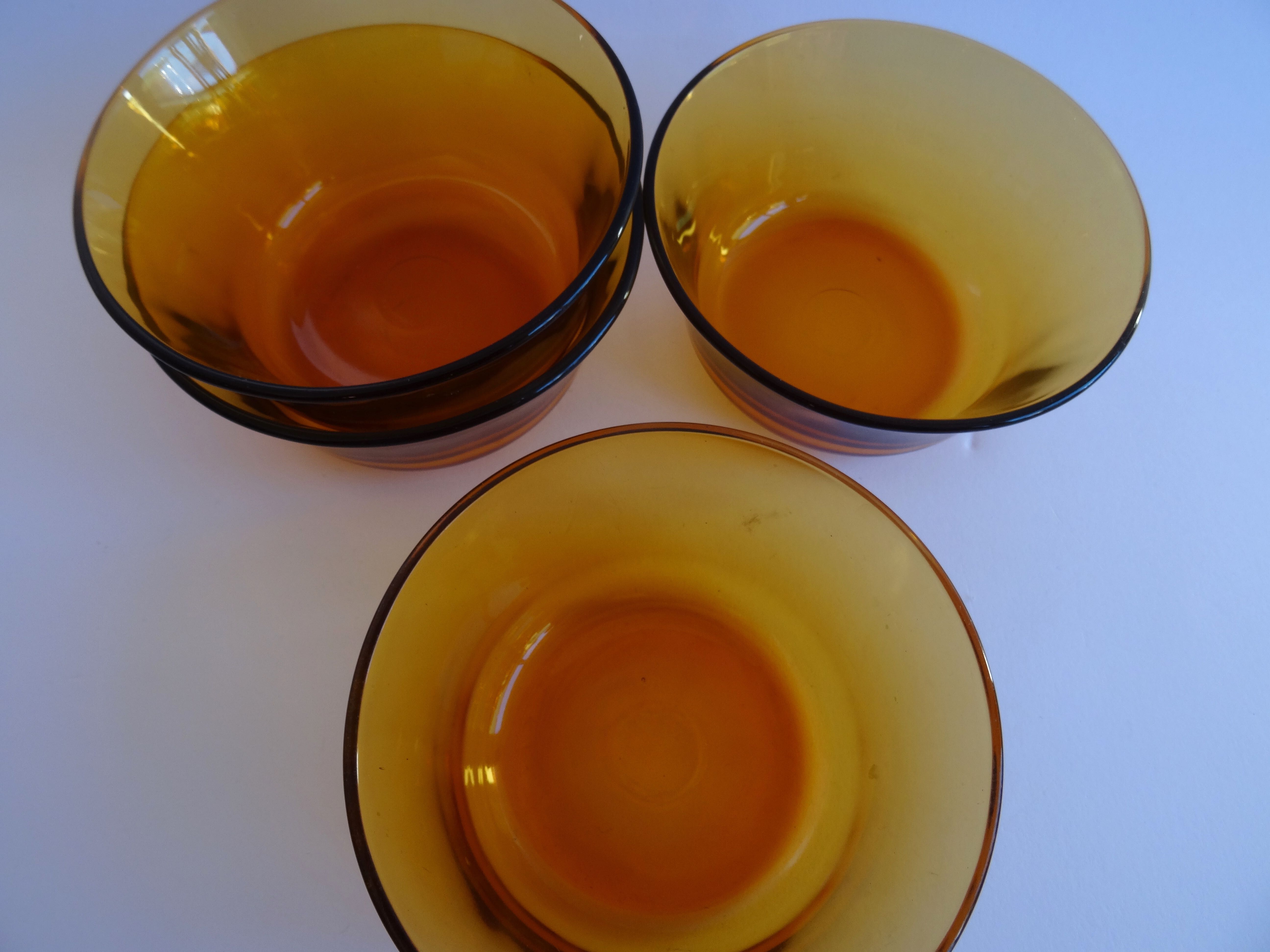 Raviers Duralex en verre ambré