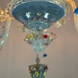 Venetian chandelier in multi-colored Murano glass, 11 light arms on two levels circa 1880