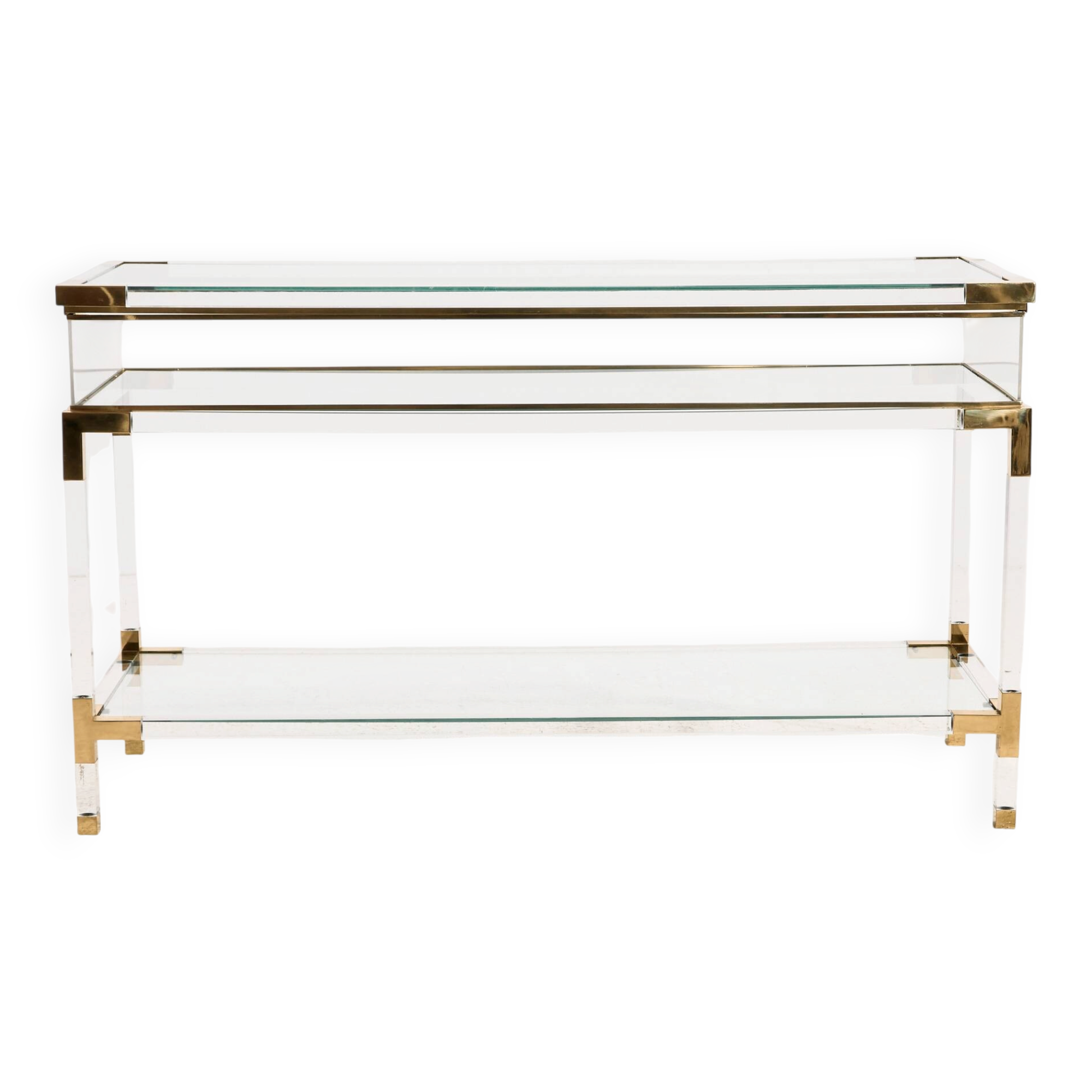 Console en laiton et plexiglas par Fabian