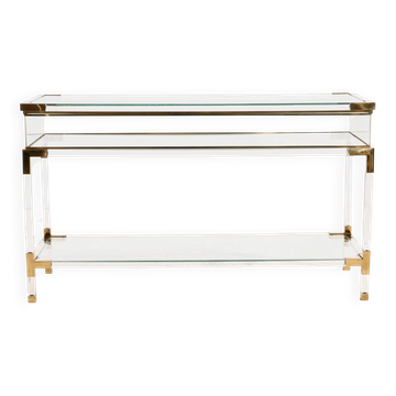 Brass and plexiglass console by Fabian
