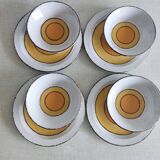 4 assiettes creuses en céramique Stonehenge Midwinter collection Sun, Royaume-Uni 1970