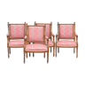 Series of 4 Louis XVI-style convertible chairs