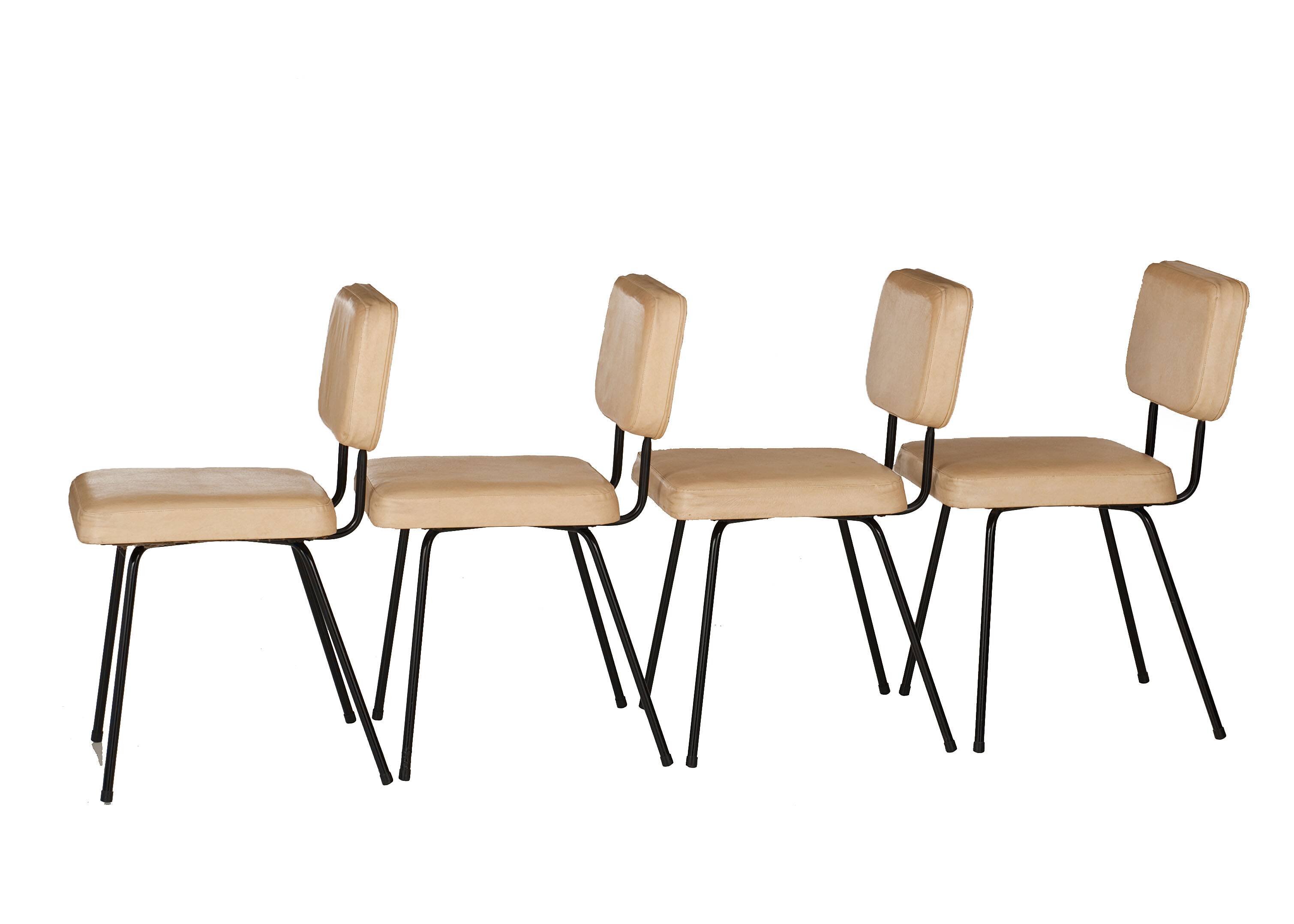 Set of 4 chairs by André Simard, Airborne, 1950