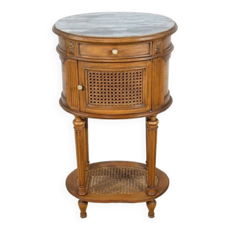 Small Beech Drum Table, Louis XVI style – 1920
