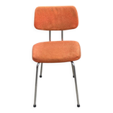 Scandinavian chair in orange fabric and chrome steel