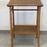 Table d'appoint, desserte en bambou et bois, vintage
