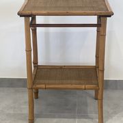 Table d'appoint, desserte en bambou et bois, vintage