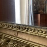 Miroir cheminée bois doré à fronton