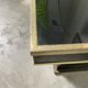 Black lacquer and brass console coffee table