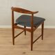 Chaise "corne de vache"  en noyer et similicuir noir