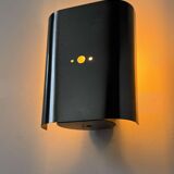 Vintage curved brushed metal wall light, France 1970