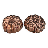 Set of 2 tinned copper cake molds