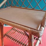 Rattan serving trolley