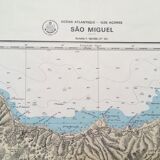 Ancient marine map Sao Miguel Azores