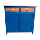 Blue, wood and Parisian buffet.