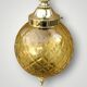 Suspension boule style Hollywood Regency en verre texturé et laiton doré