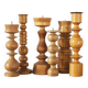 Bougeoirs en bois scandinaves, ensemble de 6