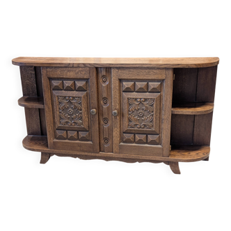 Oak console shelf on foot