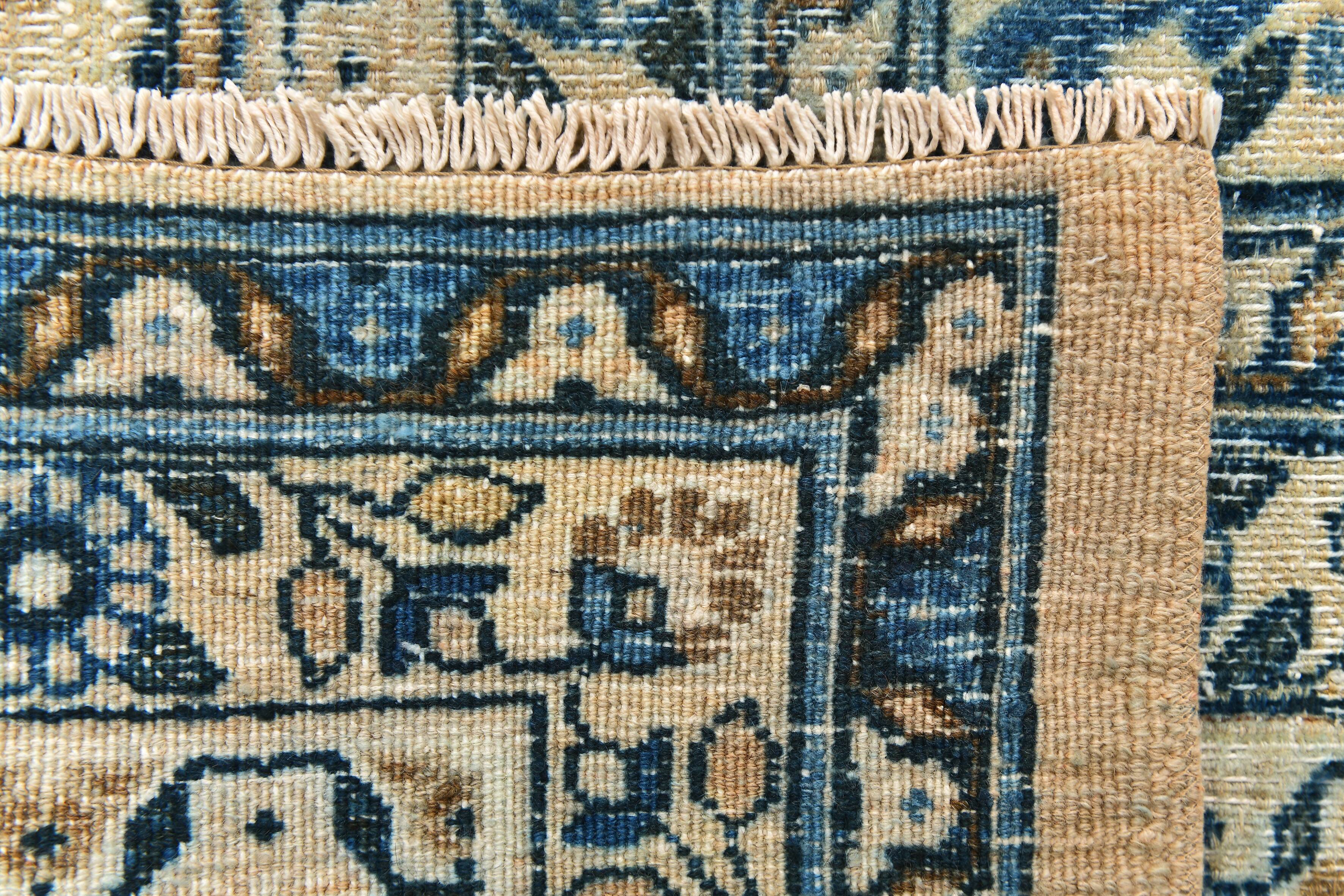 8x11 Rug For Living Room Navy Blue Antique Persian Rug, 260x343Cm