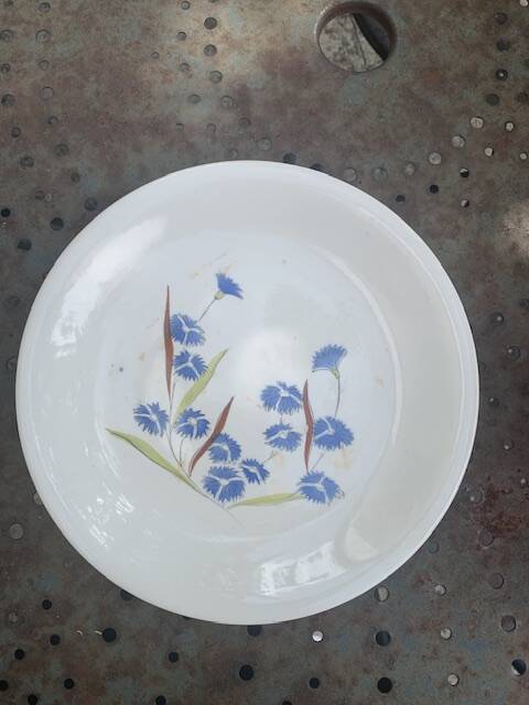 Set of 4 dessert plates Longchamp model of old bluebells.