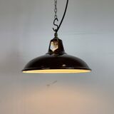 Industrial Brown Enamel Factory Pendant Lamp , 1960s