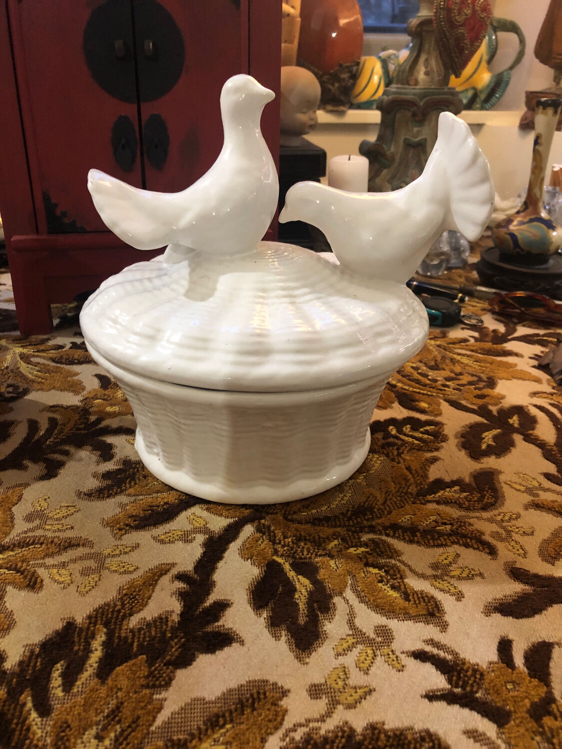 Ceramic plate with 2 doves