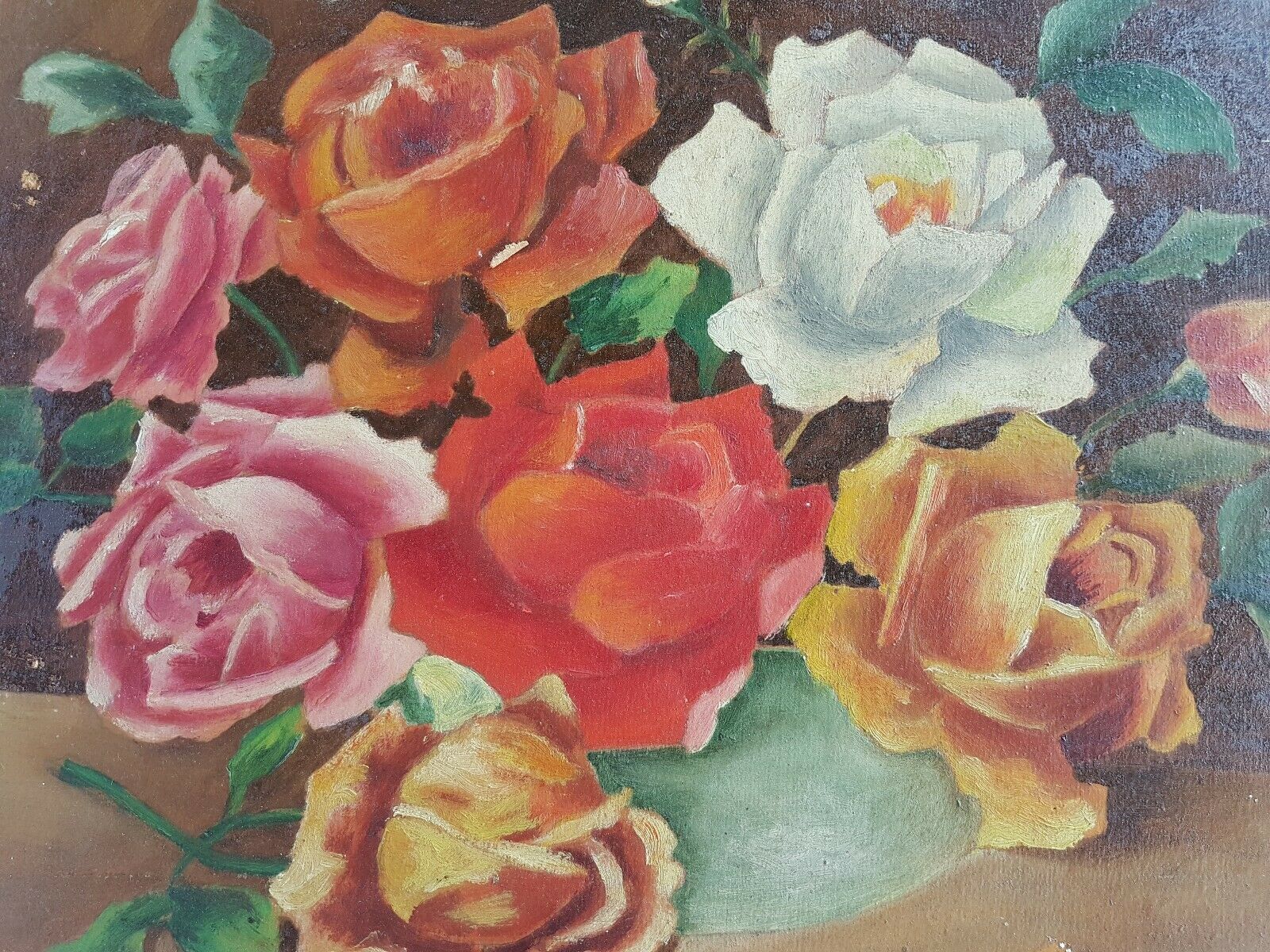 Oil on cardboard Still life