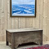 Banc coffre du  18ème en chêne brut - L=1m32, P=65cm, H=62cm.
