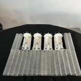 Set of 4 large doria wall lights in glazed glass design from the 60s vintage 3 lights