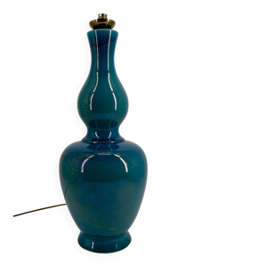 Importante lampe en porcelaine - bleu 1950