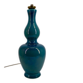 Importante lampe en porcelaine à émail bleu craquelé – France, vers 1950