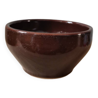 Vintage brown stoneware bowl Digoin France